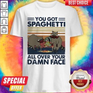 Raccoon You Got Spaghetti All Over Your Damn Face Vintage Shirt