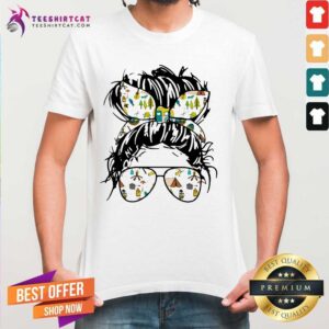 Funny Camping Life Ladies Wear Ribbon And Sunglasses Shirt