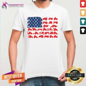 Farmer Tractor American Flag Shirt