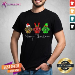 Pretty Paw Dog Santa Reindeer Elf Merry Christmas Shirt
