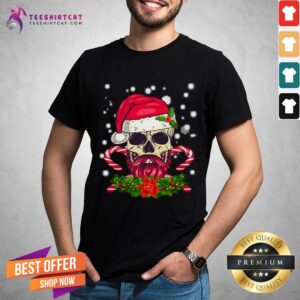 Nice Skull Sugar Skull Santa Hat Christmas Skull T-Shirt