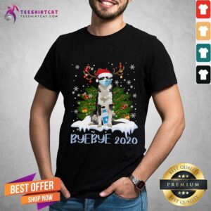Top Santa Bernese Mountain Dog Face Mask Bye Bye 2020 Merry Christmas Tree Shirt