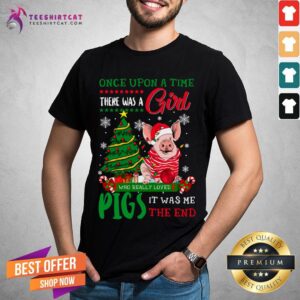 Top A Girl Love Pig Christmas Pig Lover Christmas T-Shirt