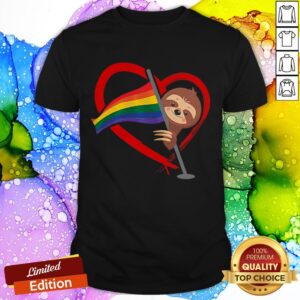 Funny LGBT Flag T Shirt Sloth Gay Lesbian Shirt