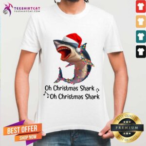 Pretty Shark Santa Light Oh Christmas Shart Oh Christmas Shark Shirt