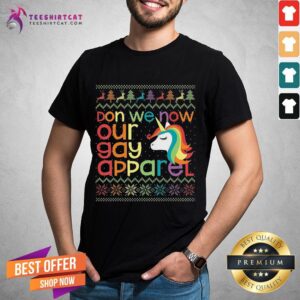 Happy Don We Now Our Gay Apparel Lgbt Unicorn Ugly Christmas Shirt