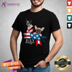Pretty French Bulldog 4 Of July Independence Day American Flag Shirt