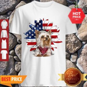 Nice Yorkshire Terrier American Flag Daisy Flower Shirt