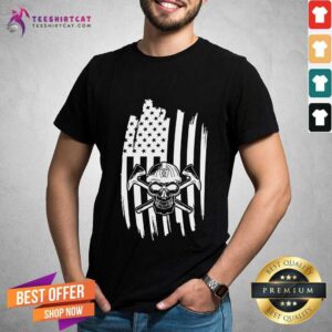Official Skull USA Flag American Themed Decor Shirt