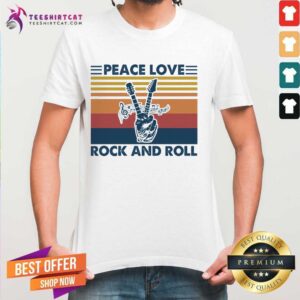 Awesome Peace Love Rock And Roll Vintage Shirt