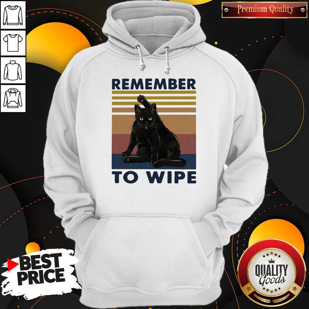 Attractive Black Cat Remember To Wipe Vintage Retro Shirt