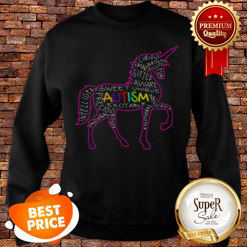 Autism Awareness Unicorn Word Cloud Shirt