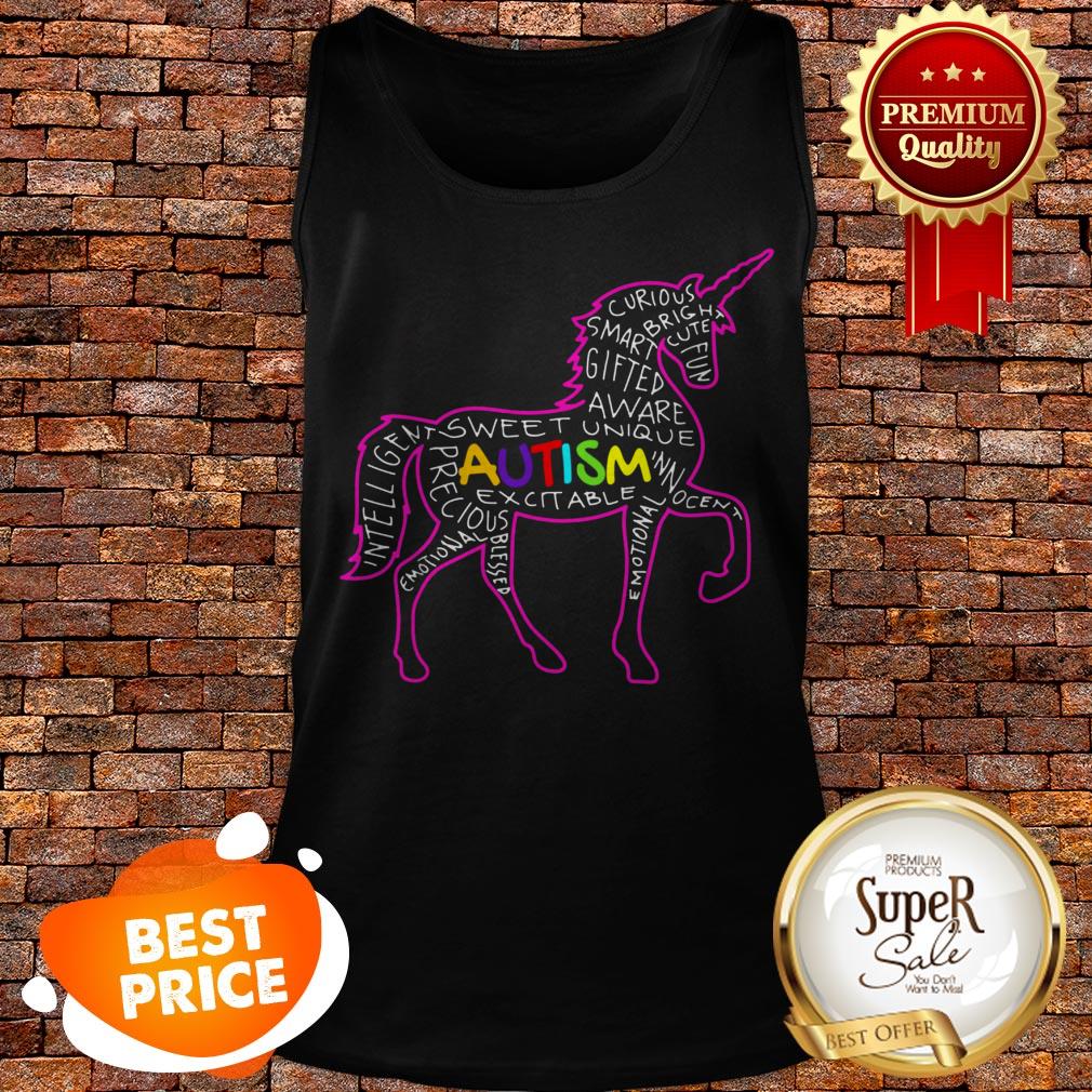 Autism Awareness Unicorn Word Cloud Shirt