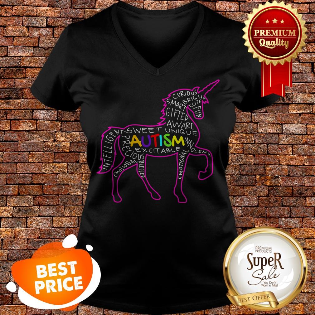 Autism Awareness Unicorn Word Cloud Shirt