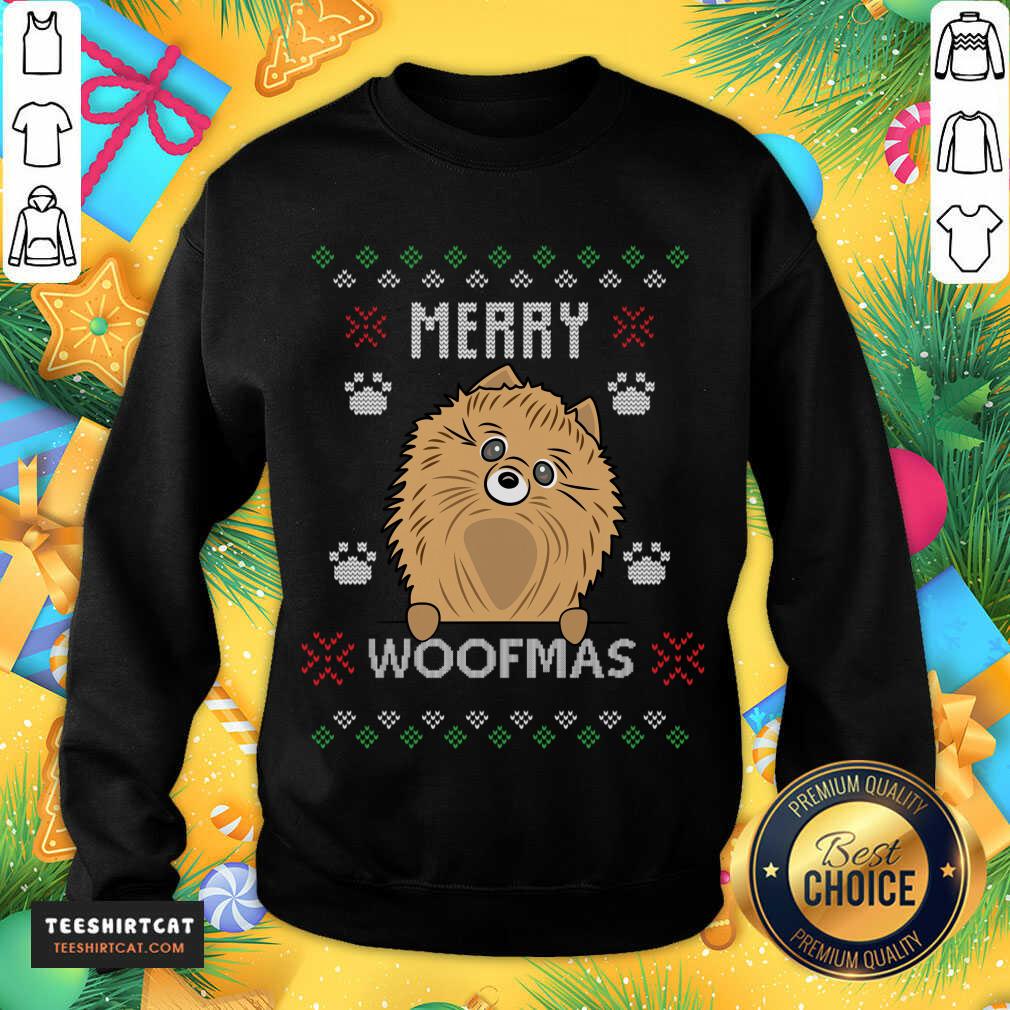 Awesome Merry Christmas Woofmas Pomeranian Dog Gift Ugly Gift T-Shirt