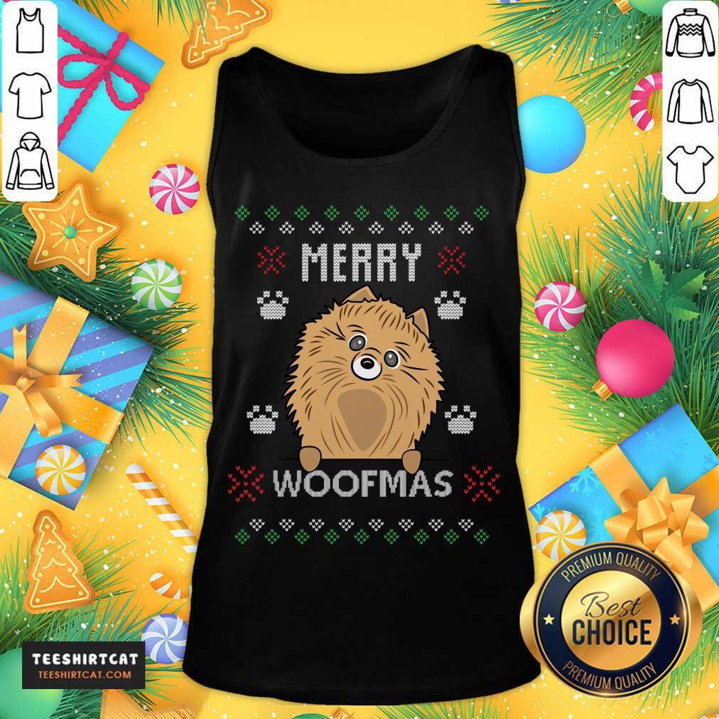 Awesome Merry Christmas Woofmas Pomeranian Dog Gift Ugly Gift T-Shirt