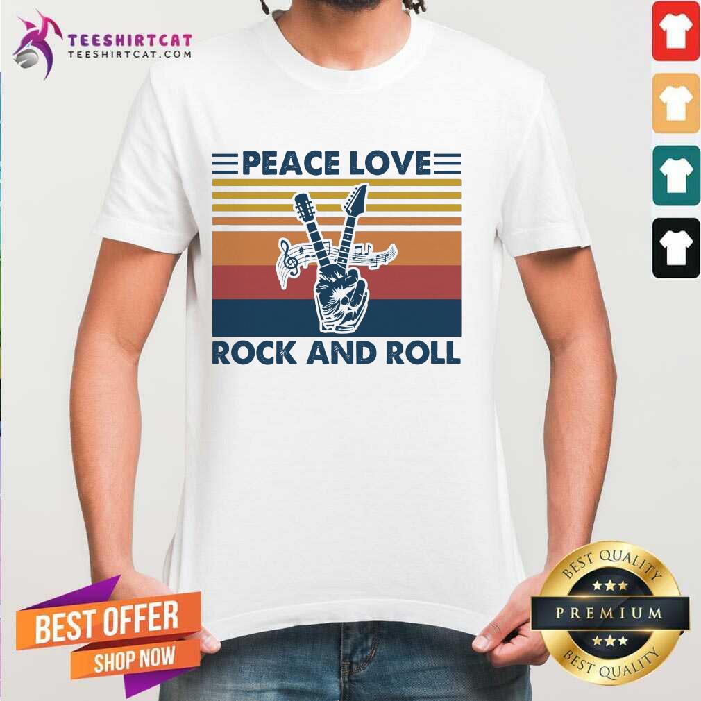 Awesome Peace Love Rock And Roll Vintage Shirt