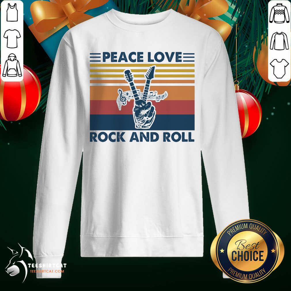 Awesome Peace Love Rock And Roll Vintage Shirt