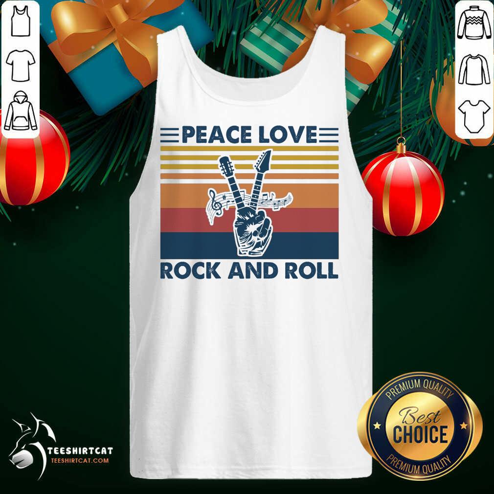 Awesome Peace Love Rock And Roll Vintage Shirt