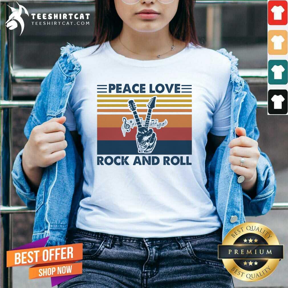 Awesome Peace Love Rock And Roll Vintage Shirt