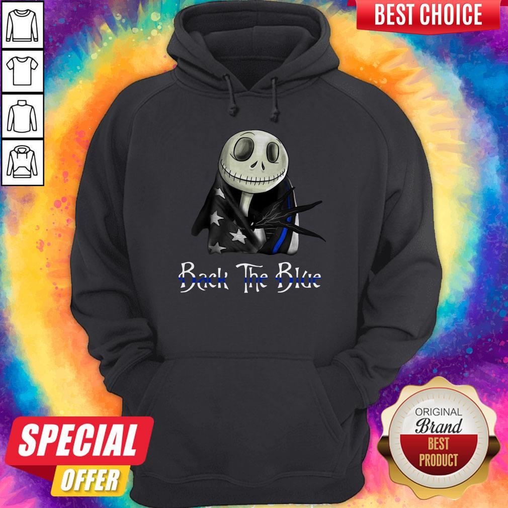Awesome Skellington Back The Blue American Flag Shirt