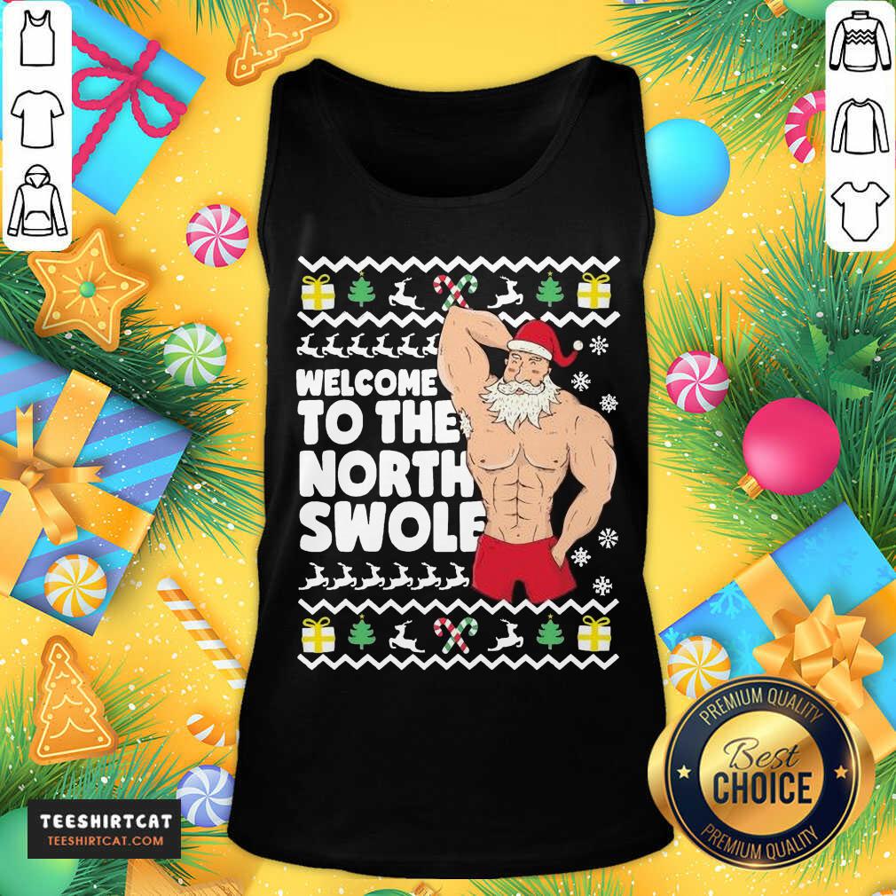 Awesome Welcome To The North Swole Hunk Santa Christmas Shirt
