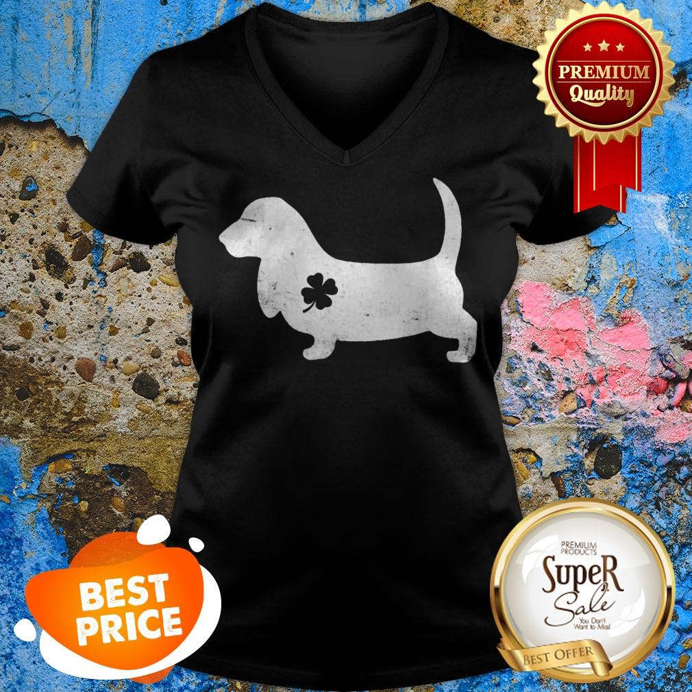 Basset Hound Four-Leaf-Clover Irish Patrick Day Gifts Shirt