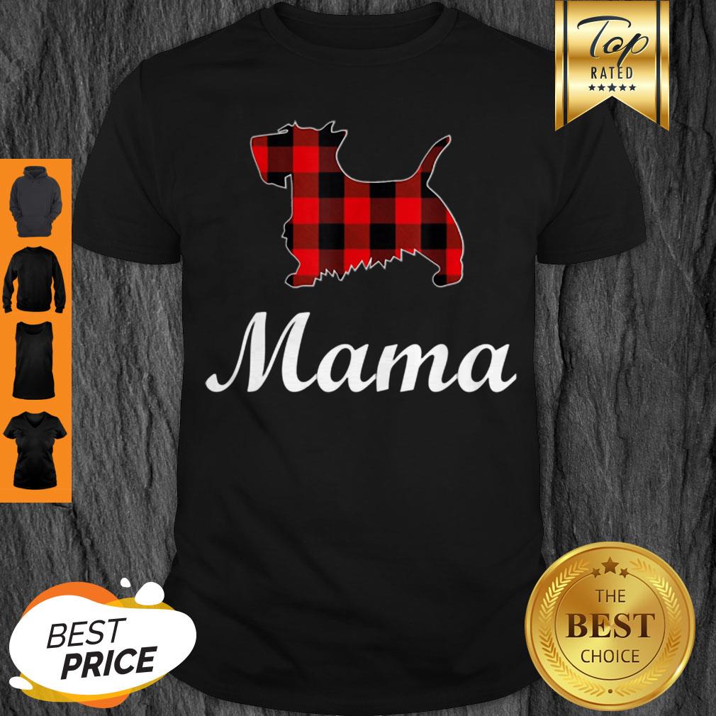 Beautiful Scottish Terrier Mama Red Buffalo Plaid Scottish Terrier Shirt