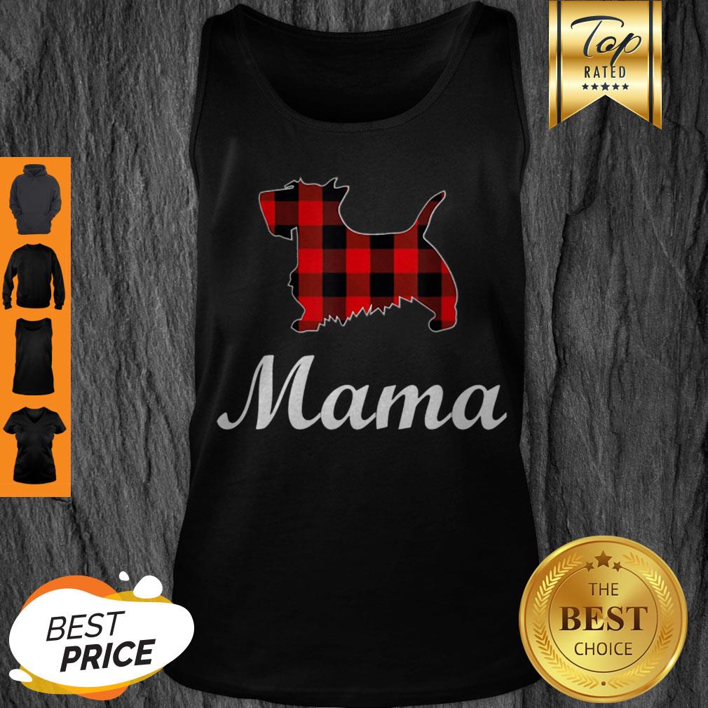 Beautiful Scottish Terrier Mama Red Buffalo Plaid Scottish Terrier Shirt