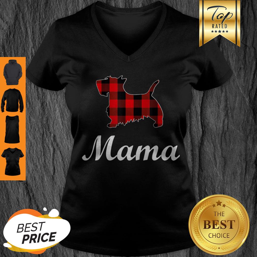 Beautiful Scottish Terrier Mama Red Buffalo Plaid Scottish Terrier Shirt