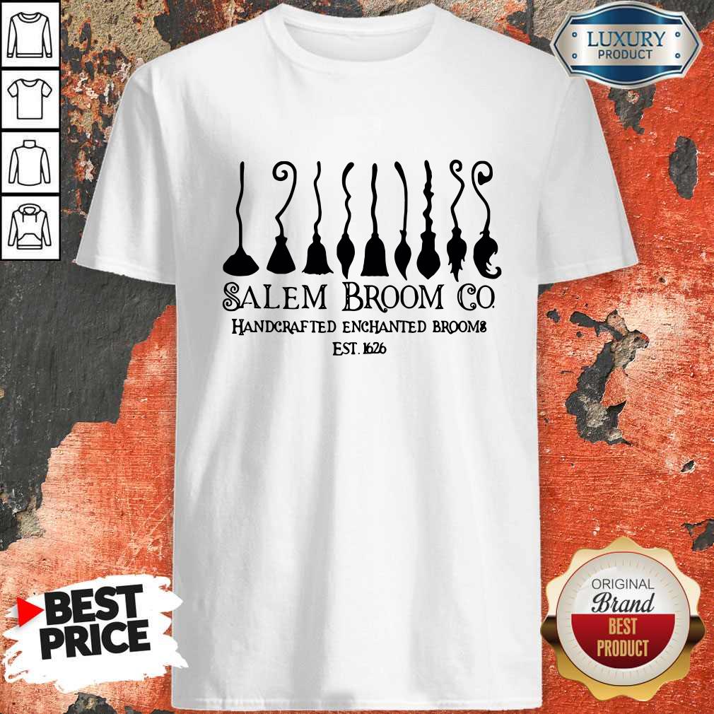 Cool Salem Broom Go Handcrafted Enchanted Brooms Est 1626 Halloween Shirt