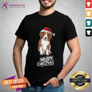 Hot Christmas Dog Santa Claus Beagle Christmas Dog T-Shirt