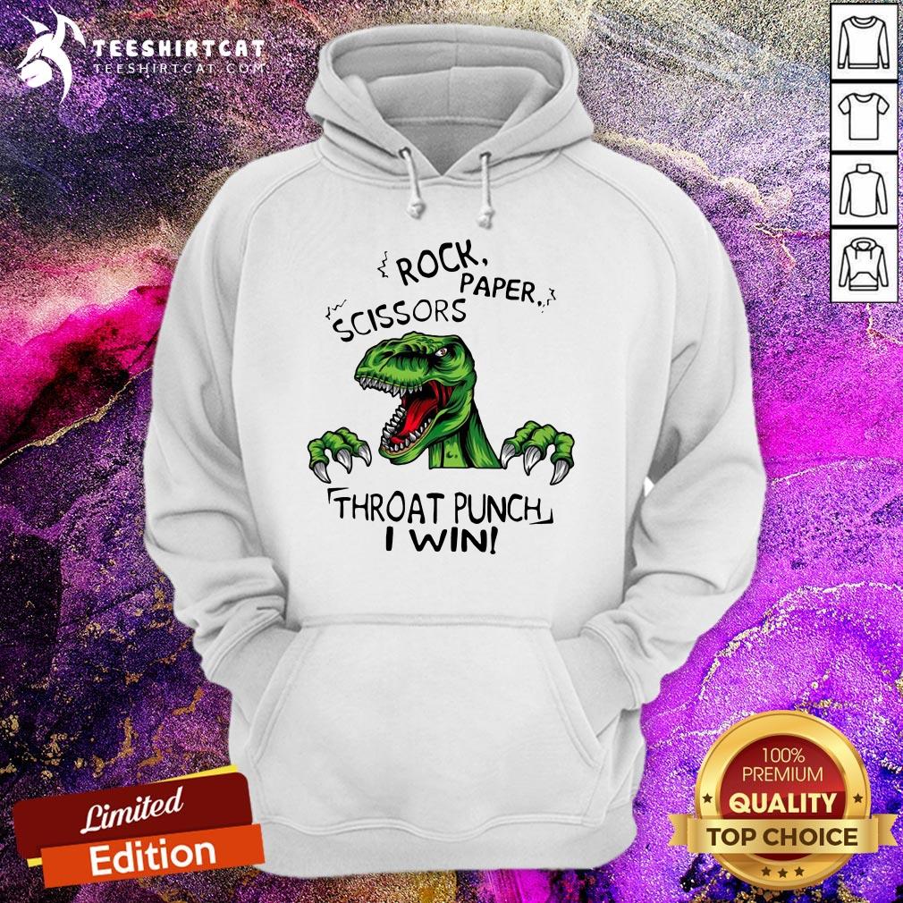 Dinosaur T Rex Rock Paper Scissors Throat Punch I Win Shirt