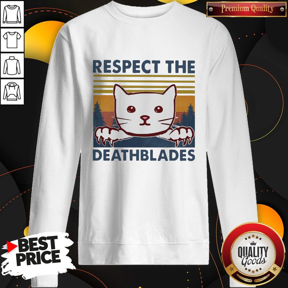 Funny Cat Respect The Dreadblades Vintage Shirt
