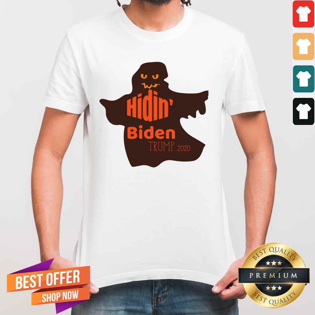 Funny Kids Halloween Costume Ghost Hidin' Biden Trump 2020 Shirt