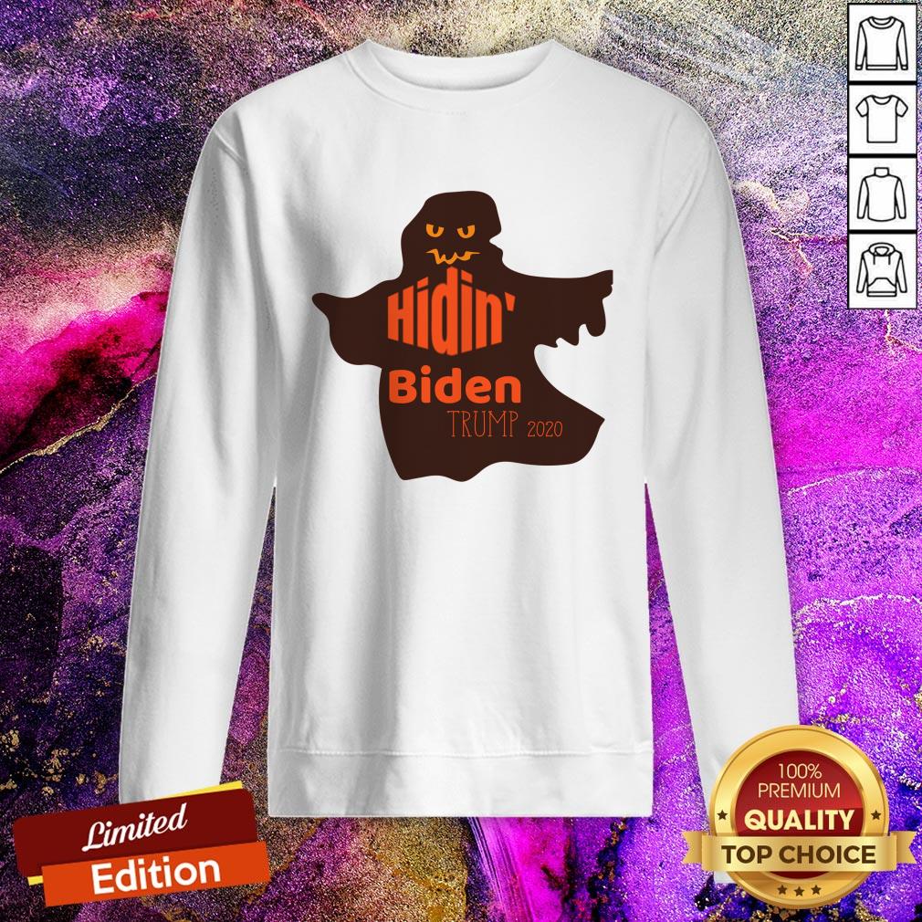 Funny Kids Halloween Costume Ghost Hidin' Biden Trump 2020 Shirt