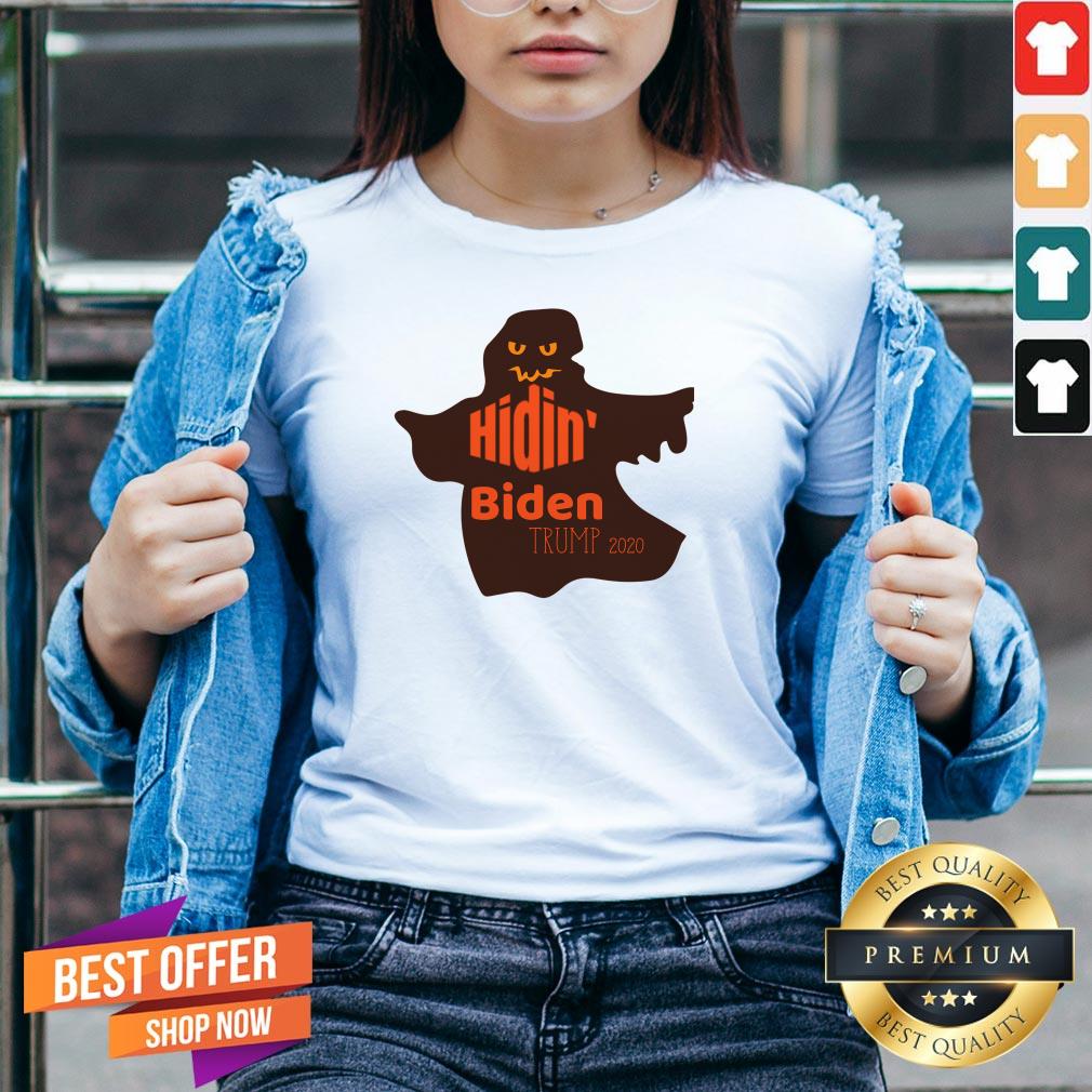Funny Kids Halloween Costume Ghost Hidin' Biden Trump 2020 Shirt