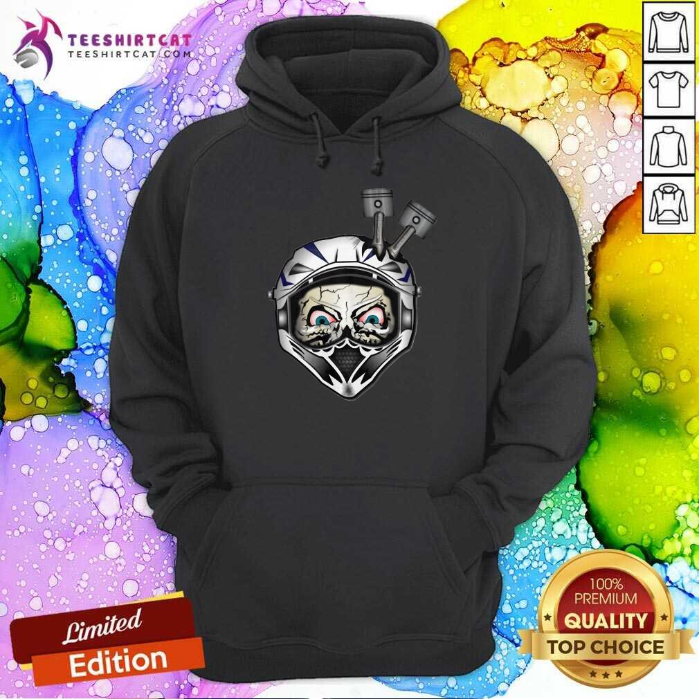Funny Motorcycle Helmet Skull Head Pistons Shirt