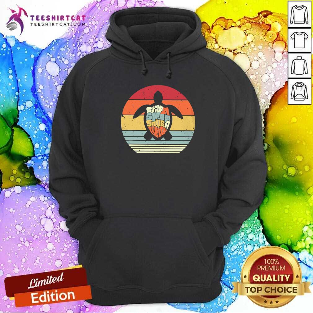 Funny Skip A Straw Save A Turtle Retro Shirt