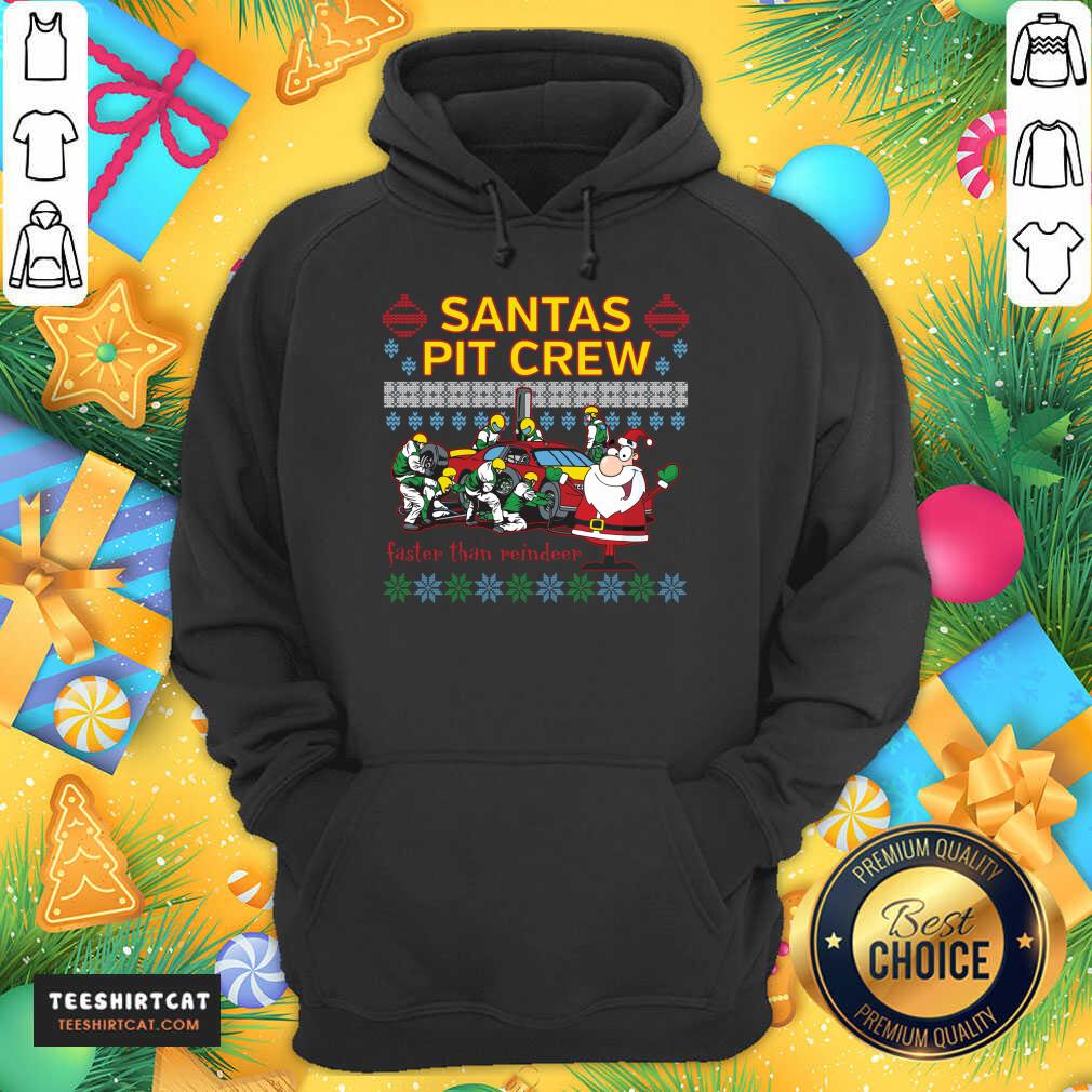 Good Santa'S Pit Crew Race Car Ugly Christmas Santas Pit Crew T-Shirt