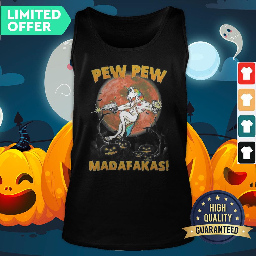 Halloween Unicorn Pew Pew Madafakas Blood Moon Shirt