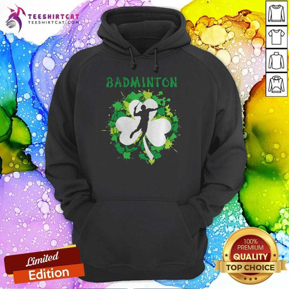 Happy Badminton Shamrock Irish St Pattys Day Sport Shirt