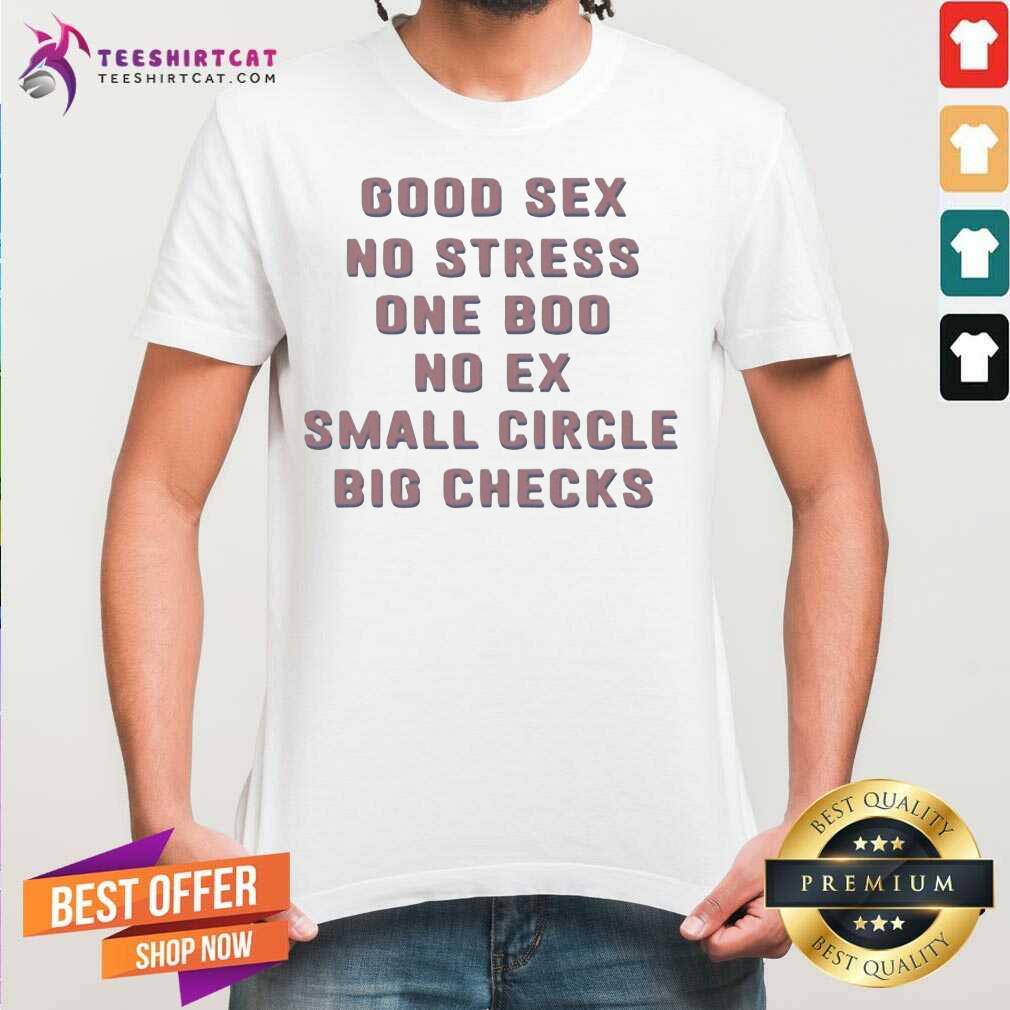 Happy Good Sex No Stress One Boo No Ex Small Circle Big Checks Shirt