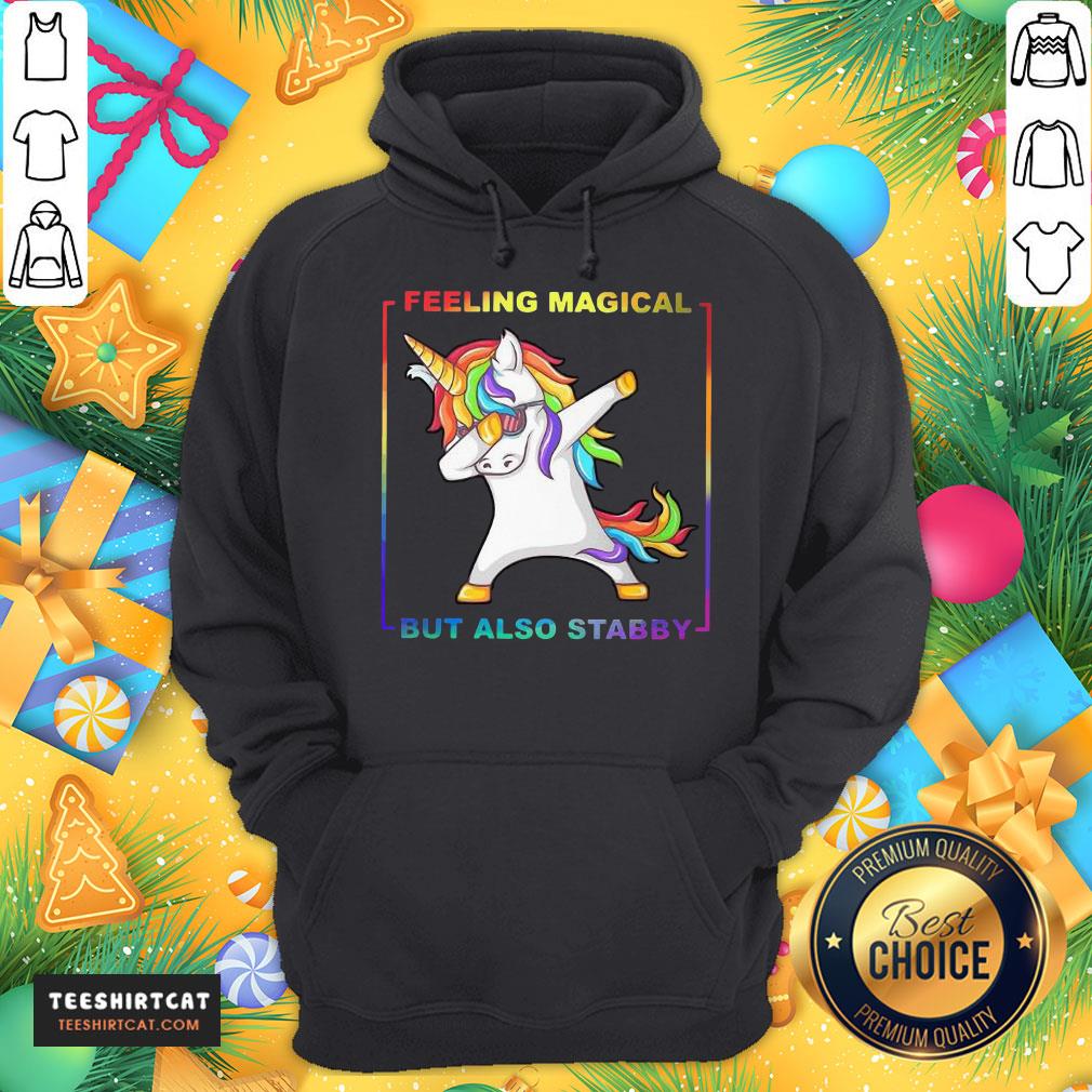 Happy LGBT Unicorn Dabbing Feeling Magical But Also Stabby Shirt