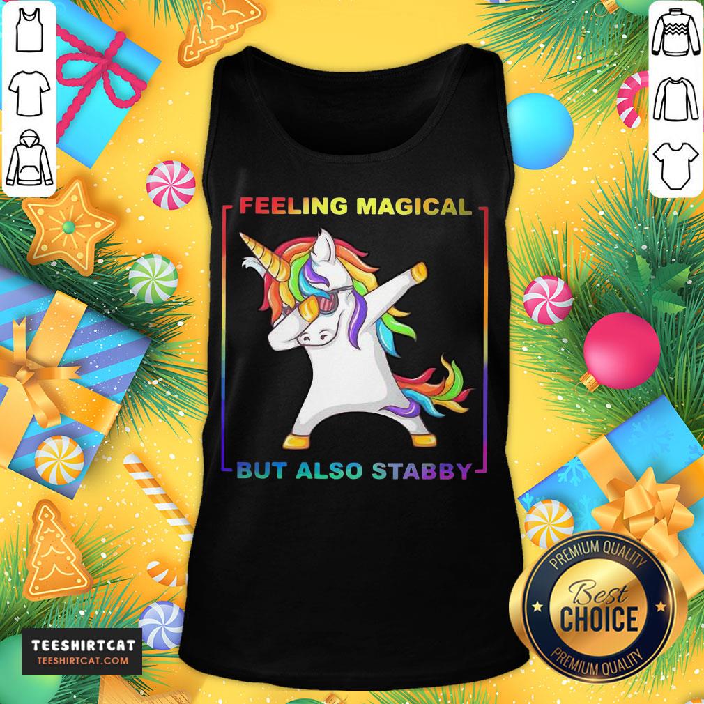 Happy LGBT Unicorn Dabbing Feeling Magical But Also Stabby Shirt