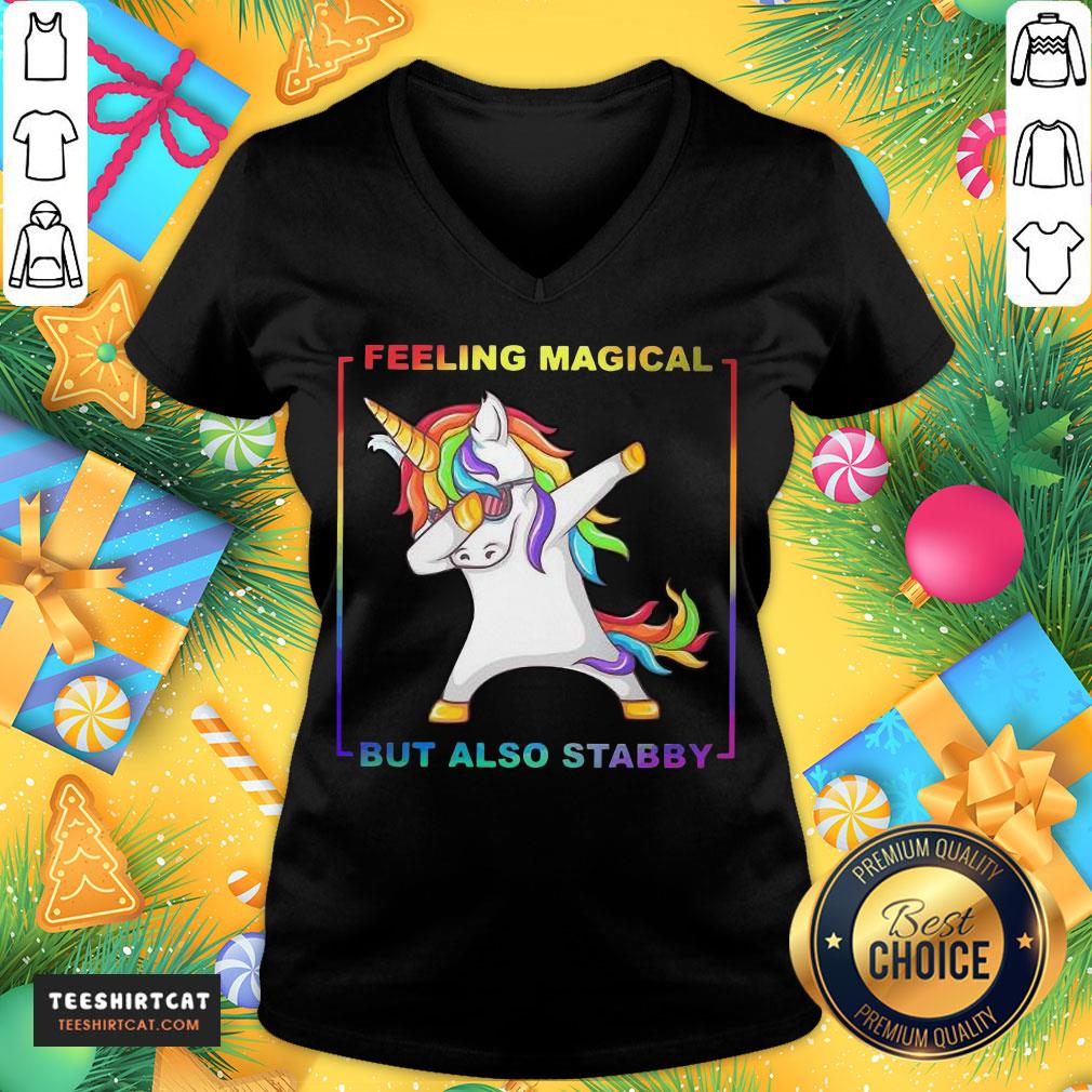 Happy LGBT Unicorn Dabbing Feeling Magical But Also Stabby Shirt