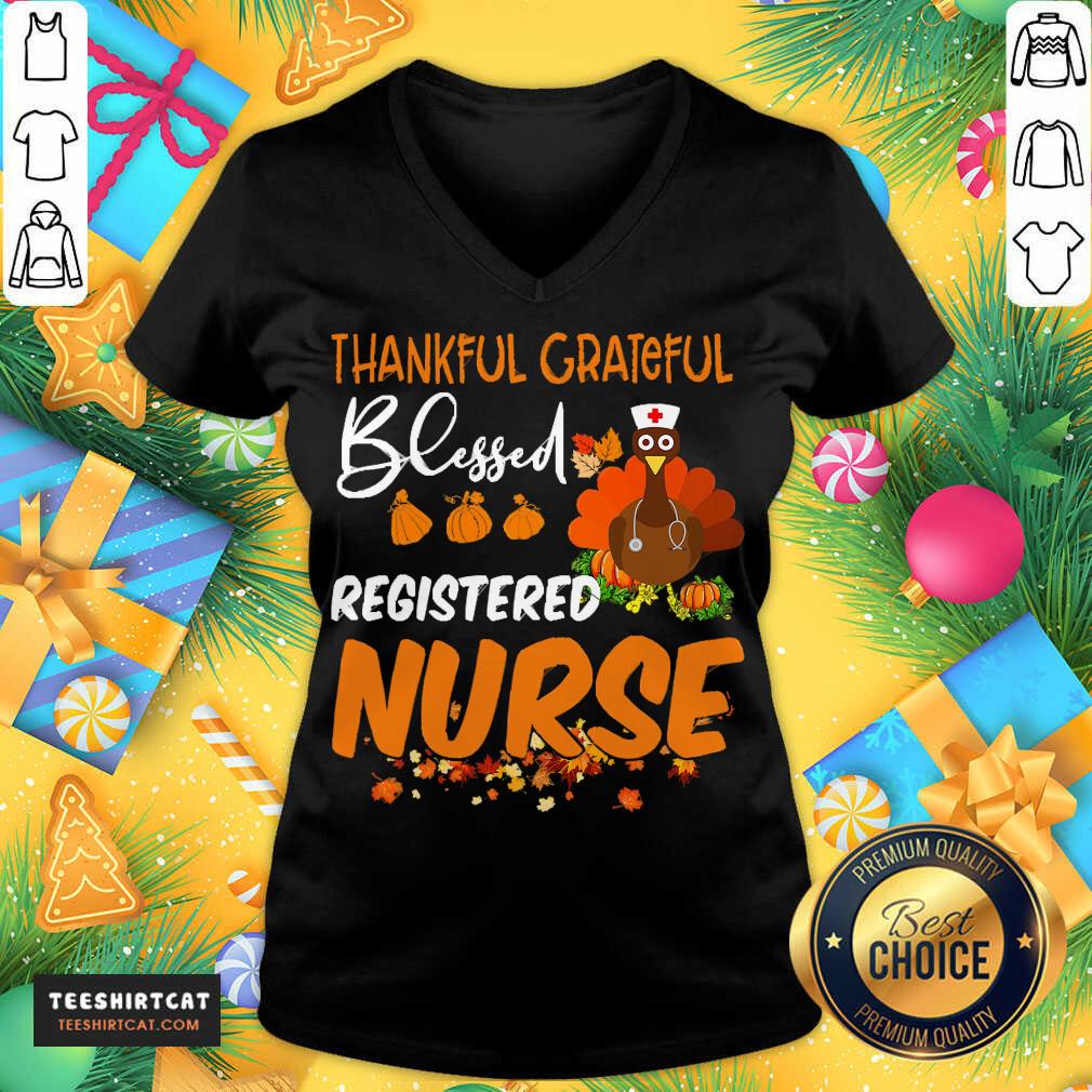 Happy Thankful Grateful Blessed Registered Nurse Thanksgiving Shirt
