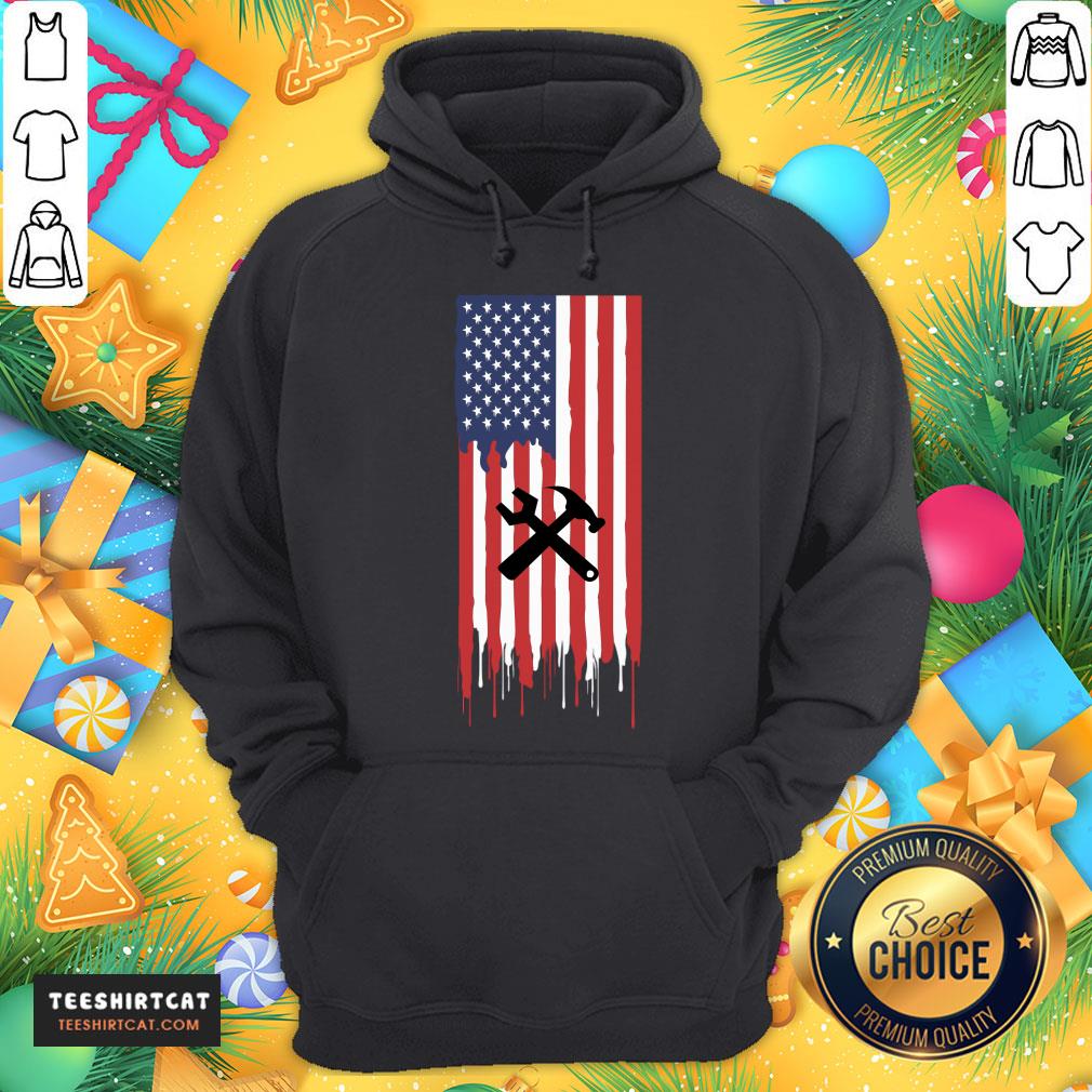 Happy Tile Setter Settling America Flag Gift T-Shirt