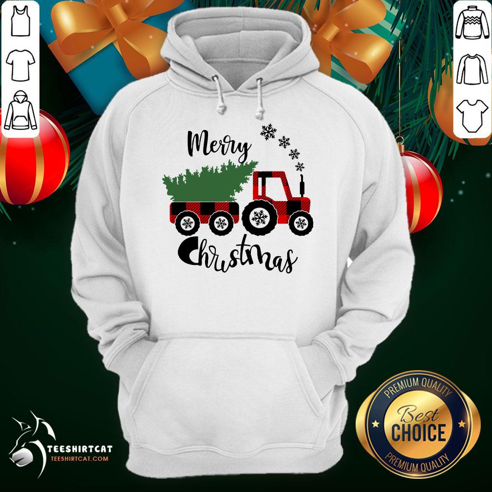 Happy Tractor Merry Christmas Tree Shirt