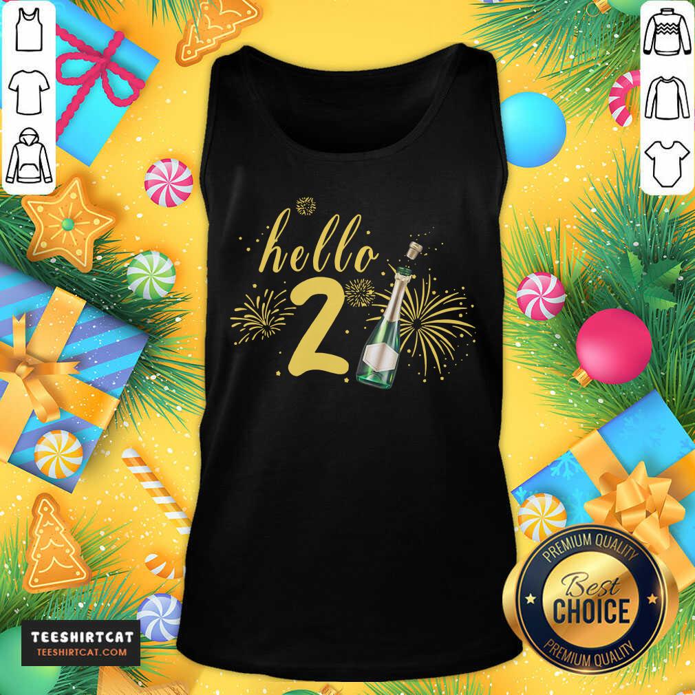 Hot Hello 2021 Champagne Bottle Fireworks New Years Party Shirt